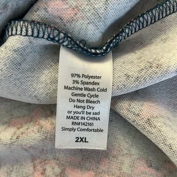 LuLaRoe Green Floral Skater Romantic Career Casual Spring Flare Skirt Size 2XL - Picture 6 of 6